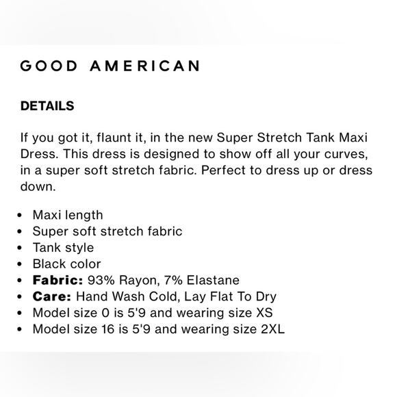 NWOT Good American Super Stretch Tank Maxi Dress Size 5(2XL) - Picture 5 of 11